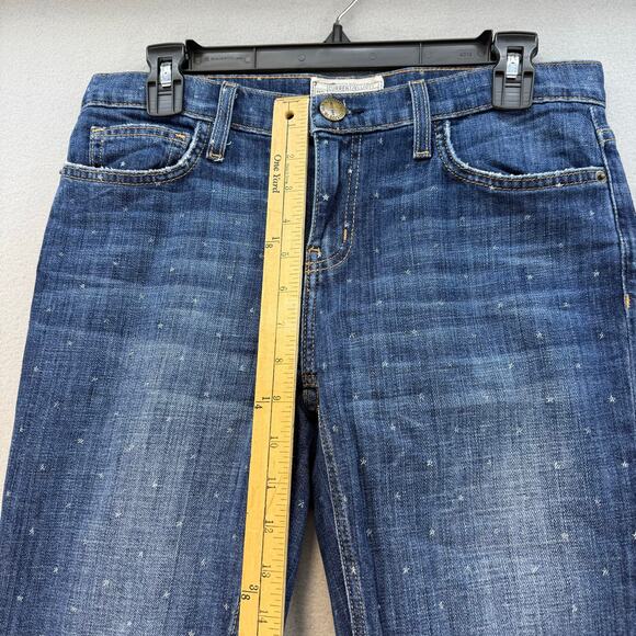 Current / Elliott Jeans Women's 26 (2) Blue Polka Dot Pattern Tapered Raw Hem - Picture 11 of 13